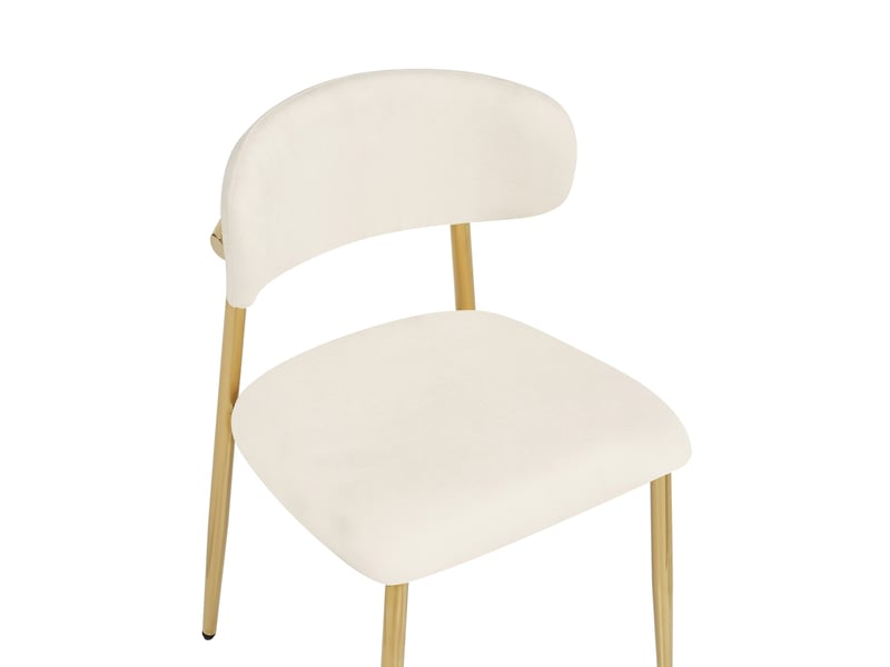  Lot de 6 chaises de salle à manger 51x50x81 cm rembourrées blanc et doré  - Conforama D