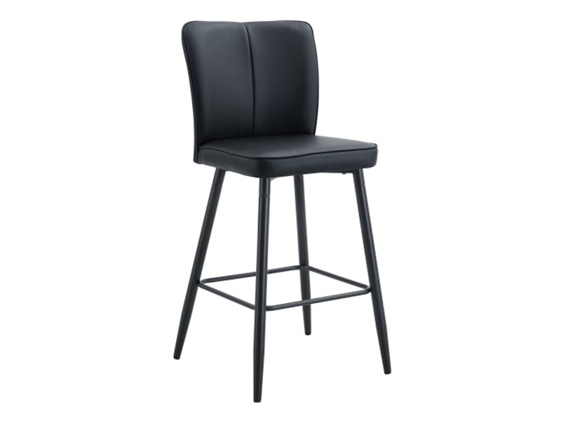 Tabourets de bar 101 cm – lot de 2 en pu noir, dossier ergonomique, confort et style - Conforama A