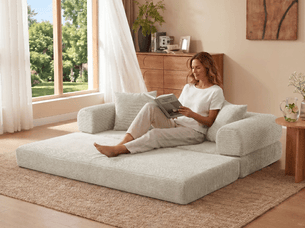 Kaleido se canapé modulable convertible | mousse à froid de qualité, tissu velours doux respirant, sans assemblage, salon | 195x89x59 cm