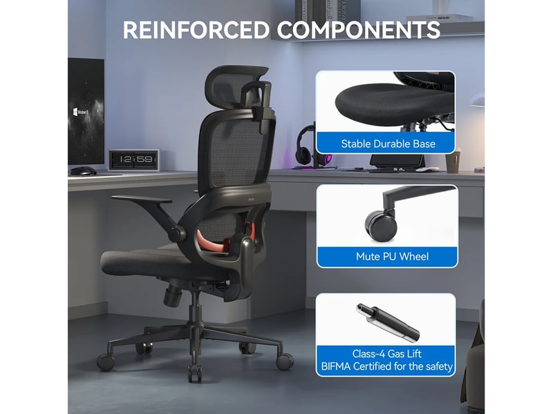 Chaise de bureau SIHOO B100 SE Noir - Conforama B