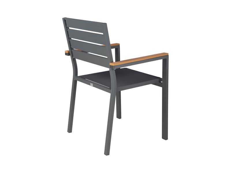  Ensemble table de jardin 200x90x75cm + 6 fauteuils gris - mimizan  - Conforama E