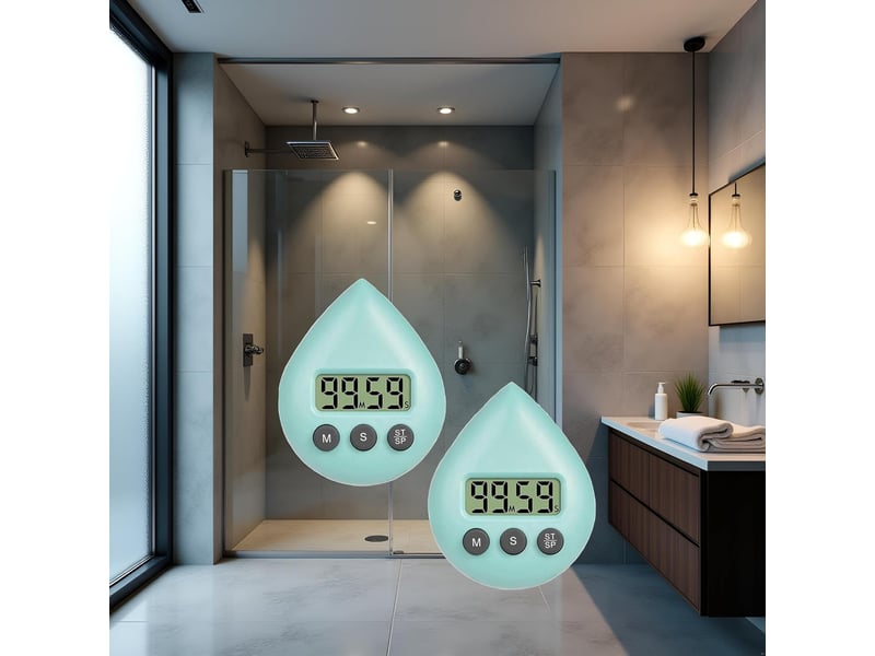  Lot de 2 minuteurs de douche numériques pour enfants et adultes, minuteur étanche avec alarme et ventouse, la cuisine, la salle de bain none - Conforama C