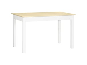 Table de salle à manger design moderne bicolore avec dim. 119l x 70l x 75h cm grand plateau 4-6 personnes en bois
