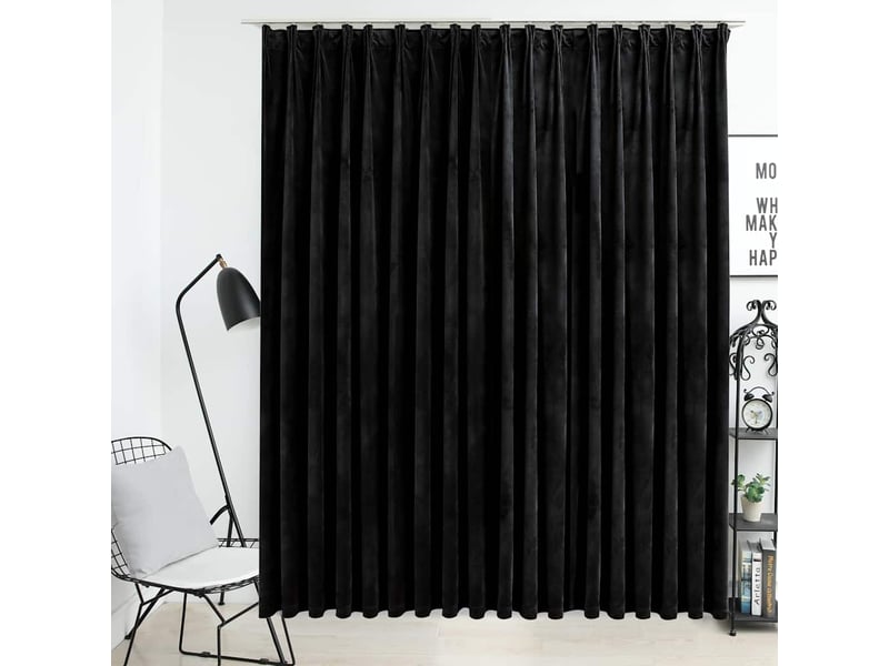  Rideau occultant, rideau black-out avec crochets velours noir 290x245 cm cf43965  - Conforama B