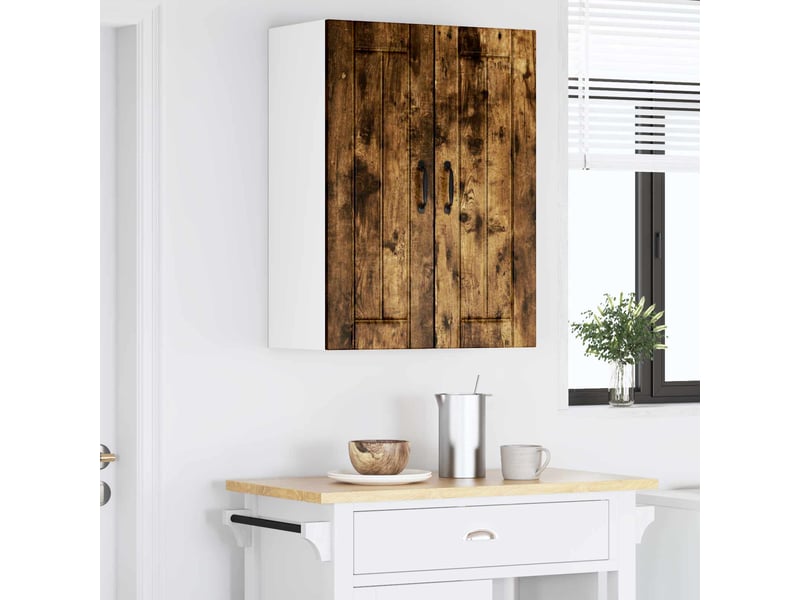  Meuble mural de cuisine | armoire de cuisine 2 pcs chêne fumé bois d'ingénierie shl2919  - Conforama D