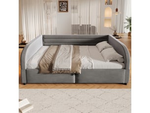 Lit coffre 140x200 cm <strong>OKMYHOME</strong>  <strong></strong> coloris gris