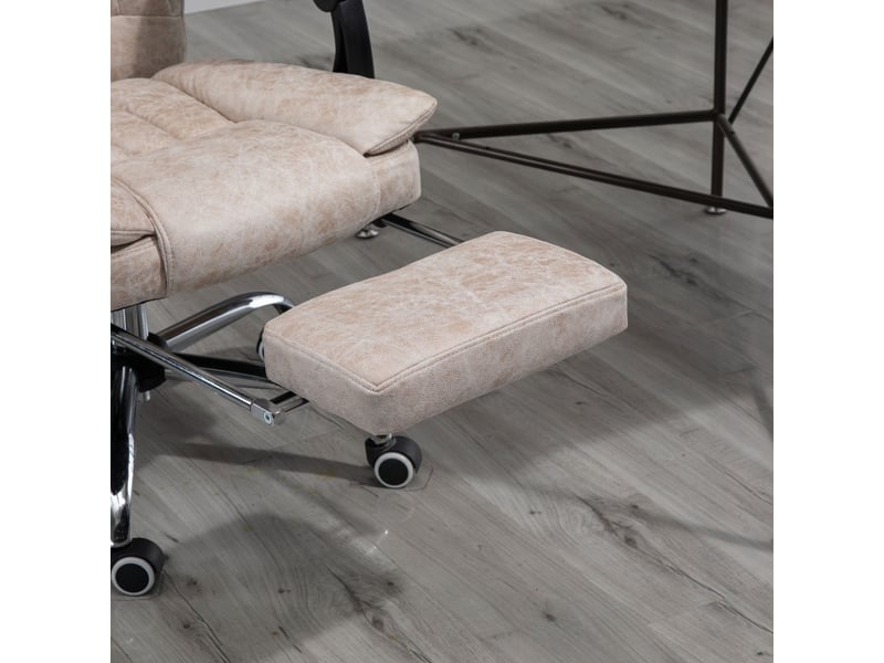  Fauteuil de bureau terian pivotant inclinable avec repose pieds beige  - Conforama E