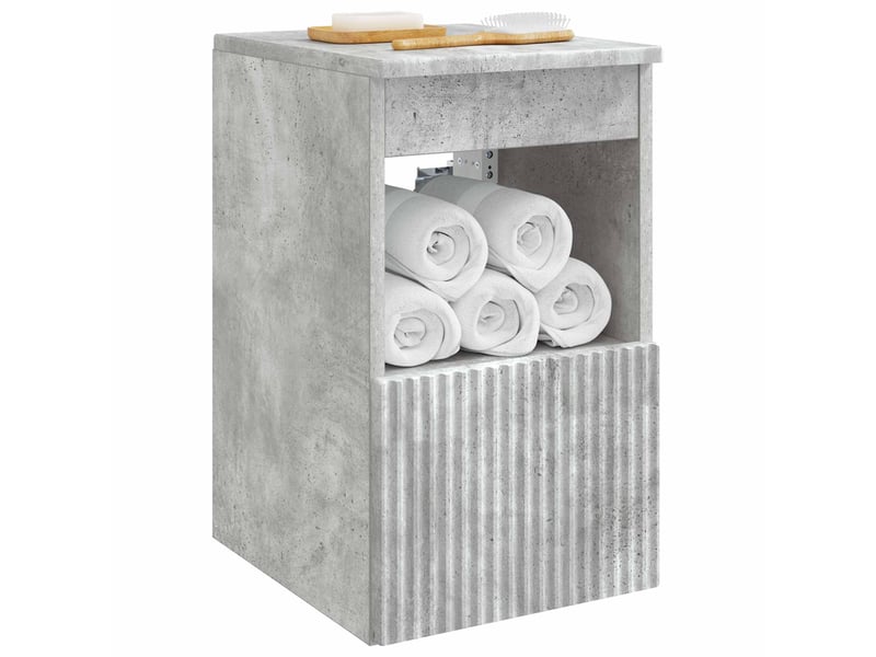  Armoire de salle de bain, meuble de rangement gris béton 30x44.5x50 cm  - Conforama C