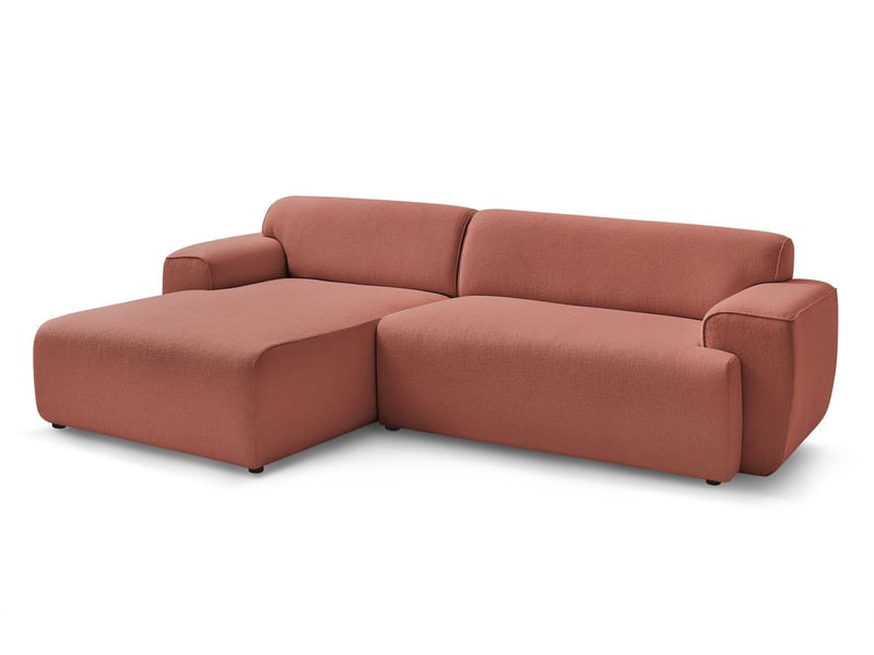 Bobochic canapé d'angle fixe marais rose angle gauche MARAIS - Conforama A
