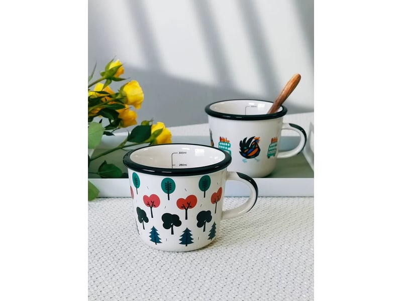  Mug en céramique, lapin joueur, rose, 320 ml  - Conforama E