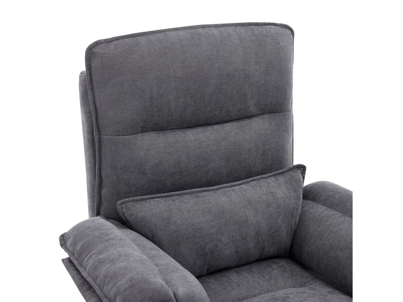 Canapé fauteuil relax 1 place en tissu aspect lin gris avec repose-pieds et dossier inclinable - Conforama E