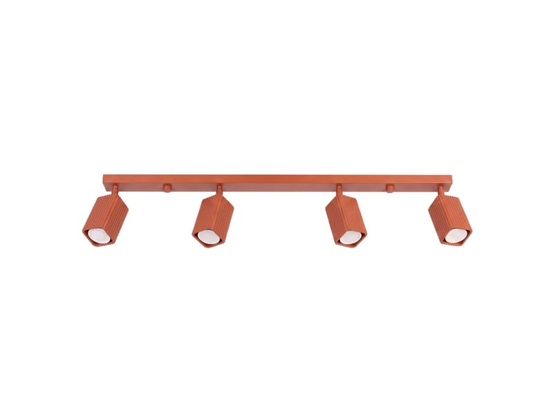  Plafonnier rayo 4l ocre rouge aluminium moderne 16.5x81x6cm SL.3195 - Conforama A
