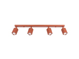 Plafonnier rayo 4l ocre rouge aluminium moderne 16.5x81x6cm