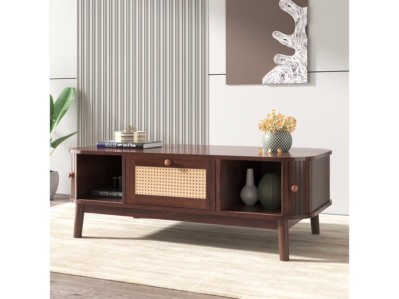  Table basse 100 cm marron avec 1 tiroir,naturel table basse naturel - Conforama A