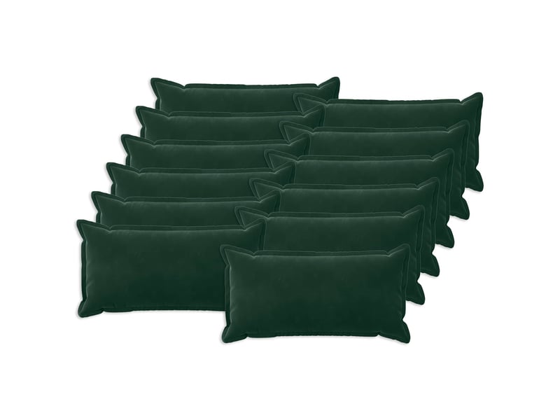  Lot de 12 coussins avec oreiller, coussins décoratifs houten vert foncé fløjl cf51000  - Conforama A