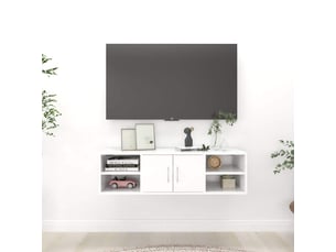 Étagère murale, étagère suspendue blanc 102x30x29 cm bois d'ingénierie cf42029