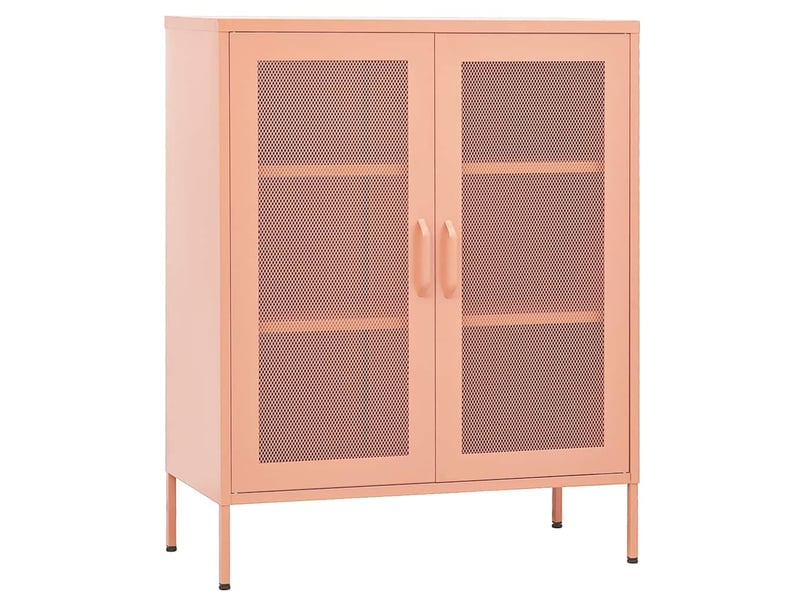  Armoire de rangement, rangement bureau rose 80x35x101,5 cm acier shl1520  - Conforama A