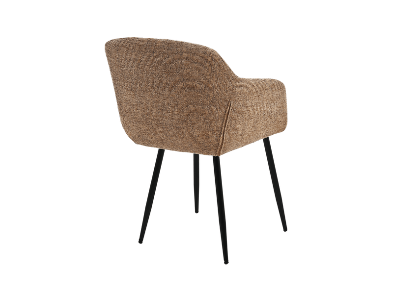  Lot de 4 chaises de salle à manger goeurvant 711 en chenille et pieds en métal - marron café JOD00711AAK-4 - Conforama W