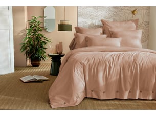 Housse de couette 240 x 220 cm percale de coton 120 fils unie perrine blush