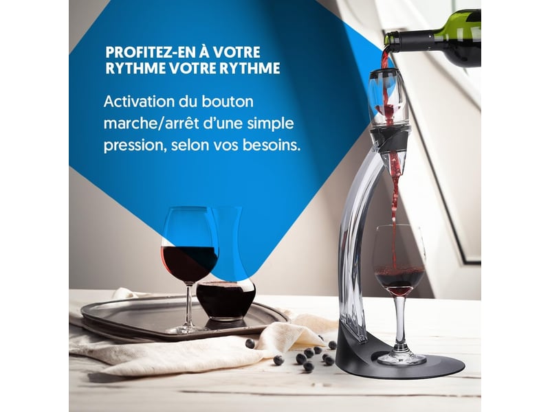 Set carafe à vin + support - aérateur de vin avec filtration, matériau acrylique - Conforama D