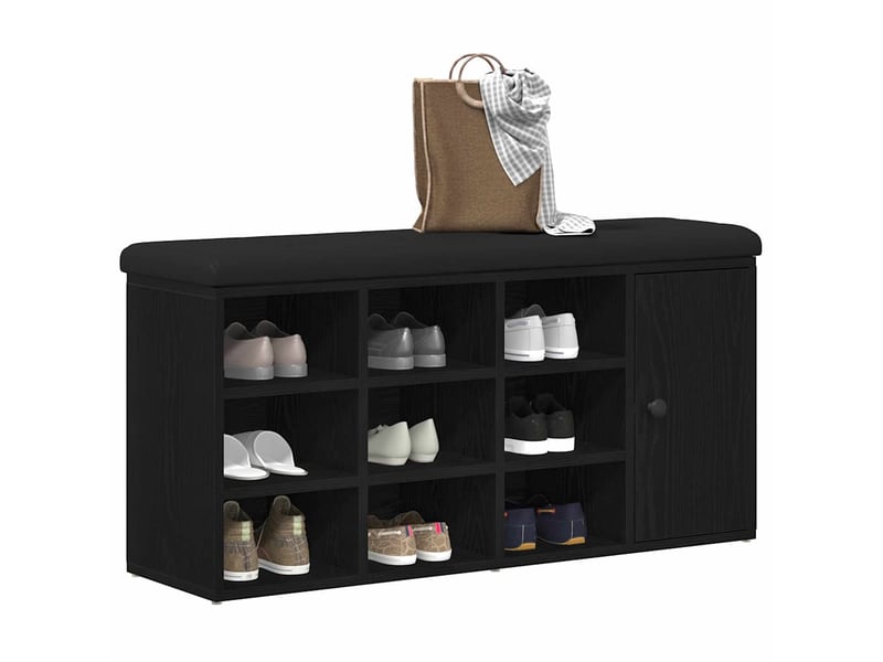  Banc chambre, banc de rangement chêne noir 102x32x50 cm bois d'ingénierie  - Conforama C