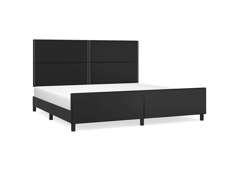  Lit double- lit adulte -  cadre de lit sans matelas noir 200x200 cm similicuir  - Conforama A