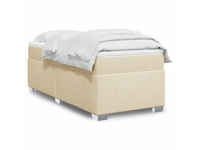 Lit simple, sommier à lattes de lit avec matelas crème 80x200 cm tissu shl13298 - Conforama B