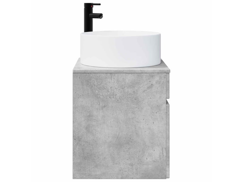  Meuble de lavabo mural, rangement salle de bain gris béton 49x44.5x65.5 cm  - Conforama C
