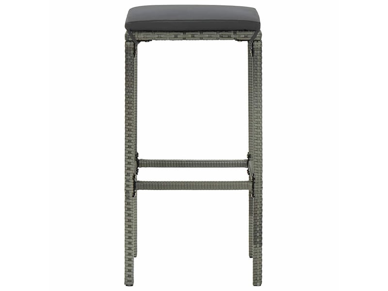  Lot de 6 tabouret de bar, chaise de bar avec coussins gris résine tressée  - Conforama E