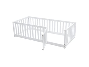 Lit simple 90x200 cm CHICFURN   coloris blanc