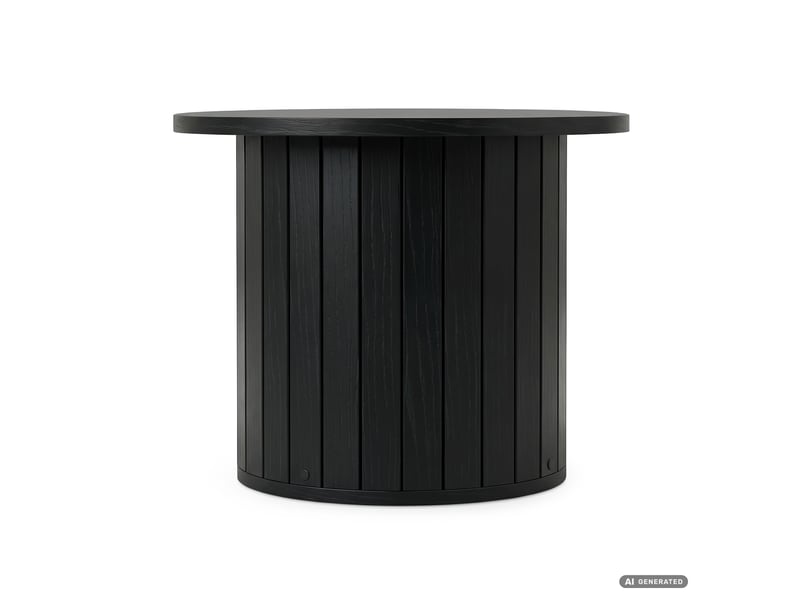  Table basse nubo noire 48 cm ronde cannelée 48x48x42 cm NUBO - Conforama B