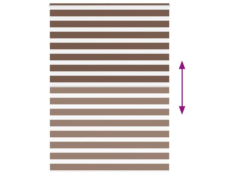 Store zèbre, store de fenêtre marron 165x200cm largeur du tissu 160,9cm polyester cf48697 - Conforama E