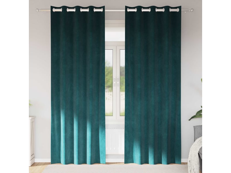  Lot de 2 rideaux, rideaux de fenêtre vert foncé 140 x 245 cm velours cf44130  - Conforama B