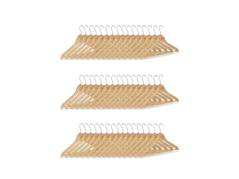  Lot de 12 cintres en bois d'érable pour robes et vêtements design élégant 22,5 x 44,5 x 1,3 cm en bois naturel 13_0007304  - Conforama B