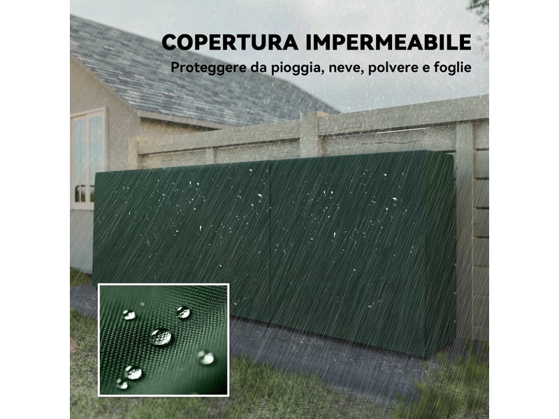  Porte-bûches extérieur réglable avec bâche en pe, capacité 1 m³, 300 x 36 x 99 cm  - Conforama R