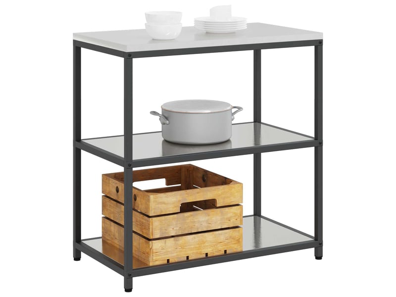  Étagère de cuisine, étagère de rangement hattem argenté 90x50x92cm acier shl7623  - Conforama C