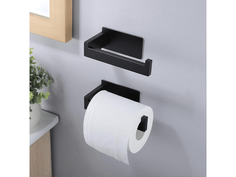  Lot de 2 porte-papier toilette auto-adhésifs, porte-papier toilette mural, porte-rouleau de papier toilette en acier inoxydable pour salle de bain (  - Conforama D
