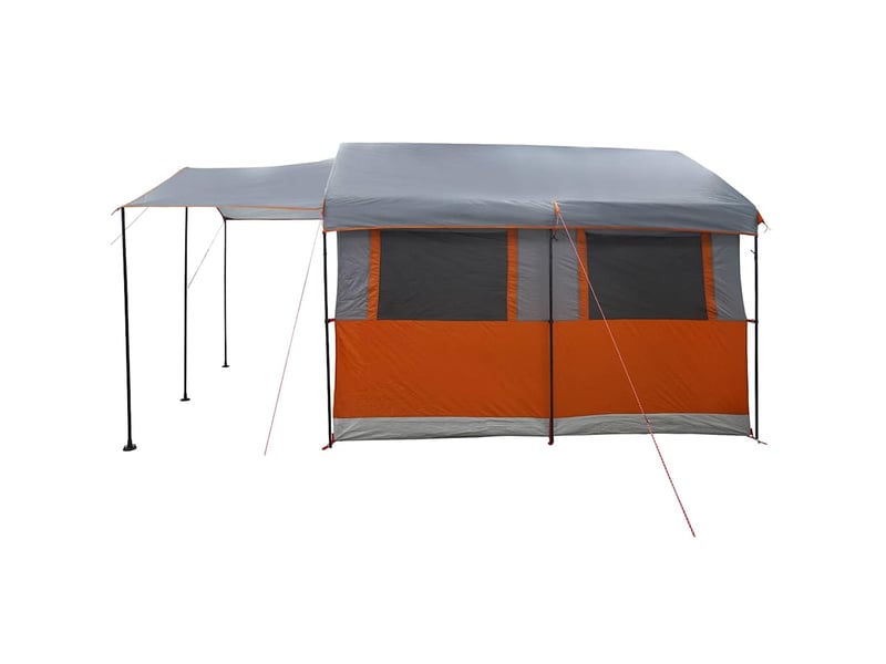  Tente de camping, tente familiale 4 personnes gris et orange  - Conforama E