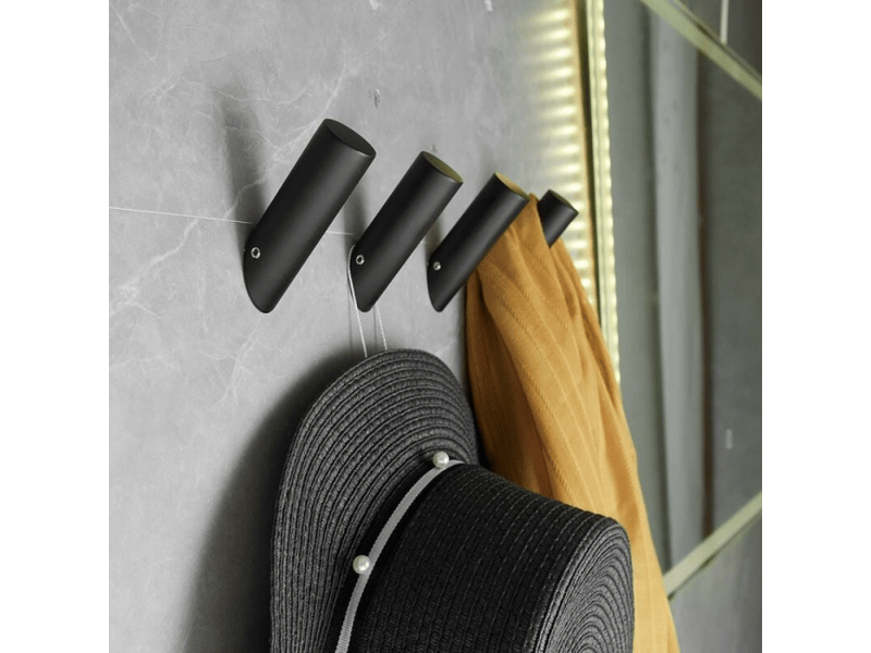  4 crochets muraux noirs résistants pour peignoirs, manteaux, salle de bain  - Conforama A