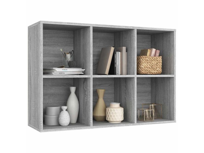  Bibliothèque, meuble de rangement salon sonoma gris 66x30x98 cm bois d'ingénierie  - Conforama E