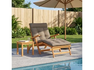 Coussin de transat, coussin pour bain de soleil vianen 100 % polyester taupe 200 x 80 x 8 cm cf56356