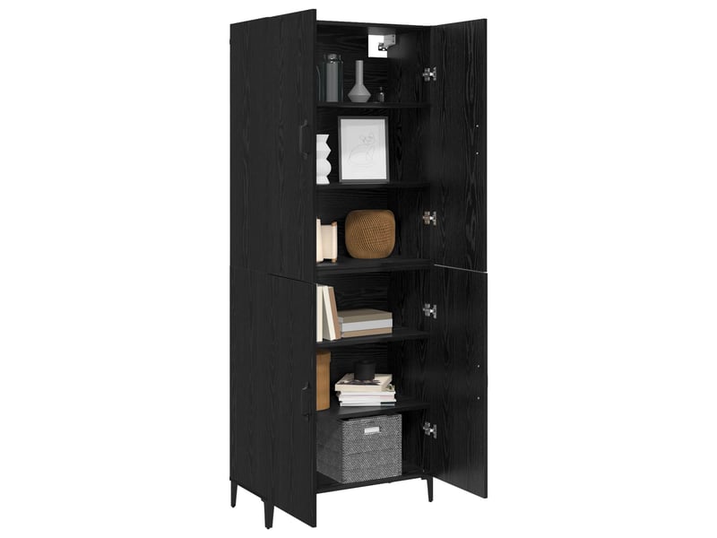 Buffet - haut armoire 2 pc chêne noir 69,5 x 34 x 180 cm - Conforama C