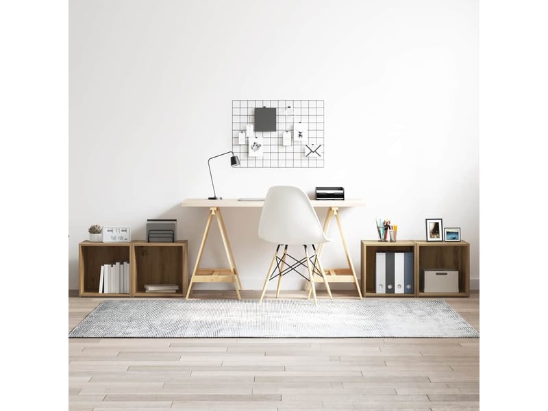  Ensemble meuble tv - banc tv - meuble de rangement 4 pcs chêne artisanal bois d'ingénierie  - Conforama B