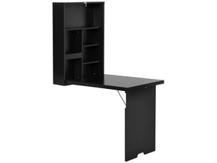 Table murale pliante avec tableau blanc, 60 cm x 94,5 cm x 147 cm, noire