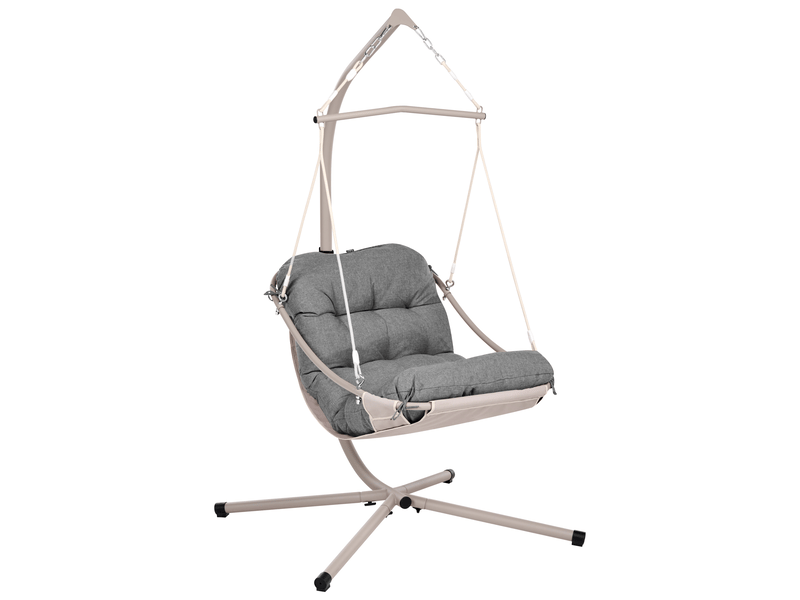  Fauteuil suspendu avec support alghero métal gris  - Conforama A