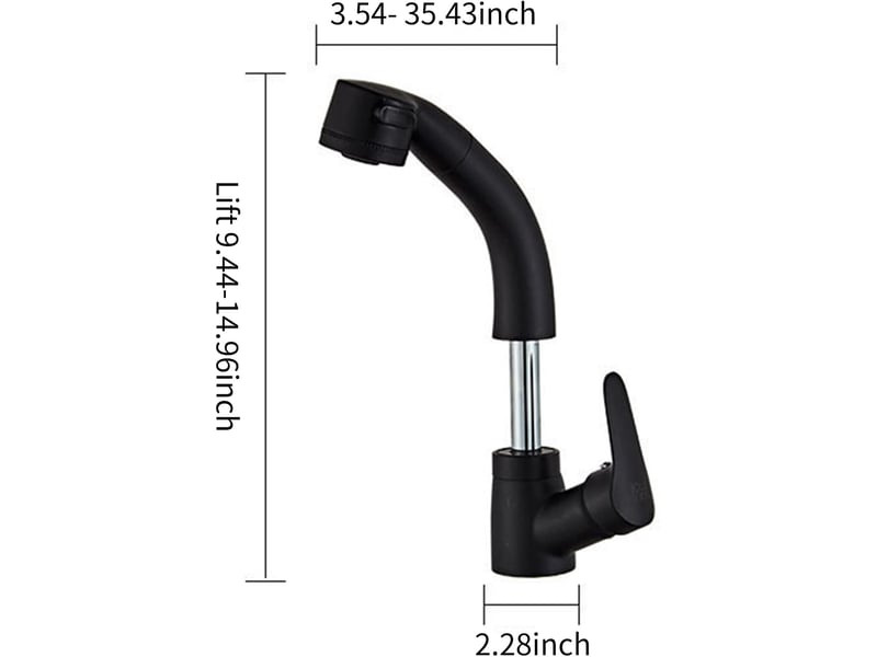 Salle de bain single handle lavabo coulissant robinet froid chaud accessoires de salle de bain, noir  - Conforama B