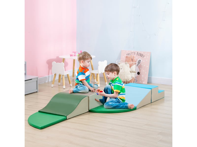  Parcours motricité bébé 6pcs, module motricité bébé en mousse epe avec housse en revêtement synthétique, blocs mousse de construction, jouets éducatifs enfants d'âge préscolaire, multicolore  - Conforama B