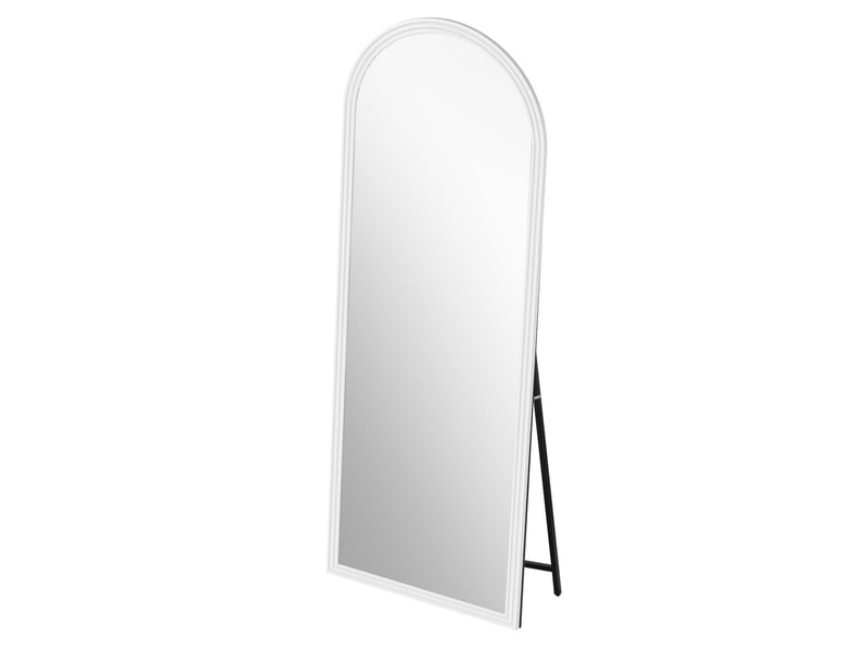  Miroir sur pied intégral arqué 160 x 50 cm, cadre en bois blanc, support métallique  - Conforama A