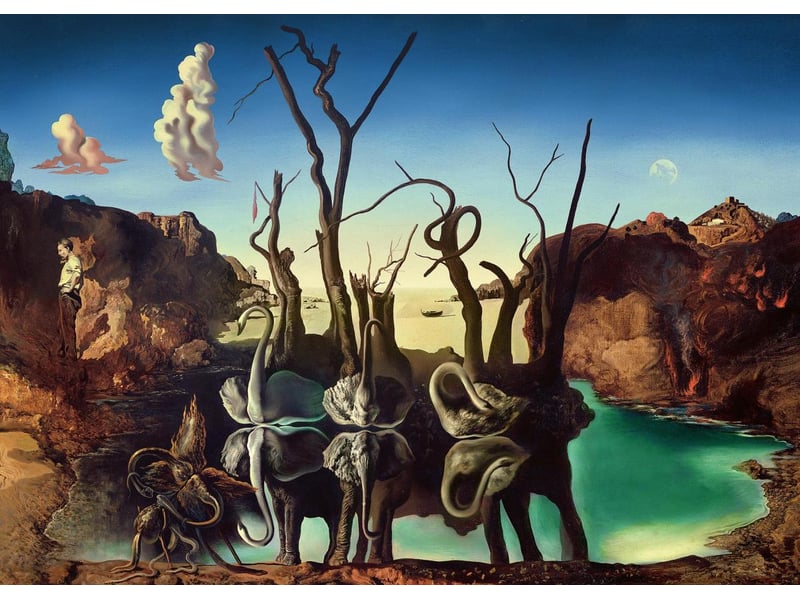  Puzzle 1000 pièces - cygnes se reflétant en éléphantssalvador dali 12000193 - Conforama A