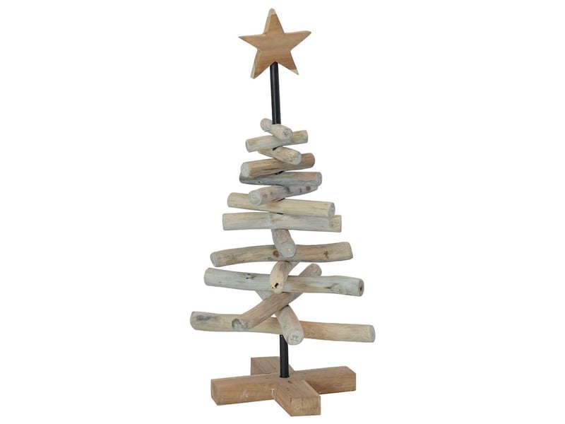Sapin de noël, arbre de noël marron 60 cm bois de teck massif - Conforama A